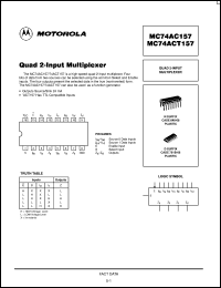 MC74ACT157DTR2 Datasheet