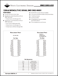 WMS128K8L-70FEM Datasheet