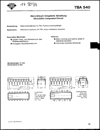 TBA540 Datasheet