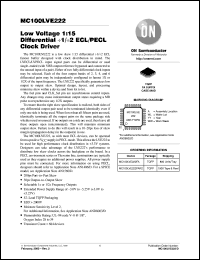 MC100LVE222FAR2 Datasheet