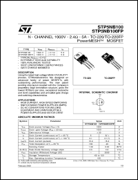 STP5NB100FP Datasheet