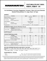 R5611-01 Datasheet