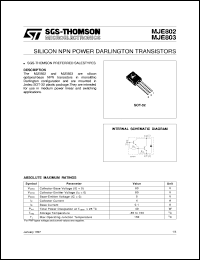 MJE802 Datasheet