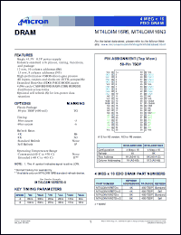 MT4LC4M16R6TG-5 Datasheet