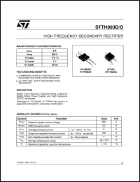 STTH8R03D Datasheet