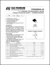 STB40NE03L-20 Datasheet