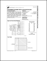 CD4028BMJ/883 Datasheet