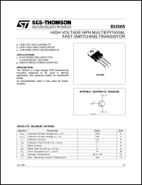 BU505 Datasheet