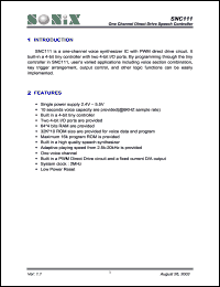 SNC111 Datasheet