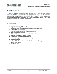 SNC114 Datasheet