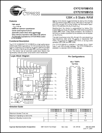 CY7C1019BV33L-15VC Datasheet