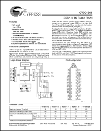 CY7C1041-25ZI Datasheet