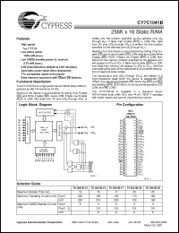 CY7C1041BL-17VC Datasheet