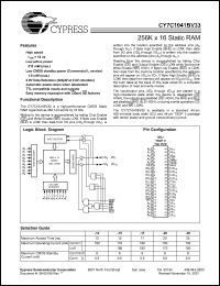CY7C1041BV33-12ZC Datasheet