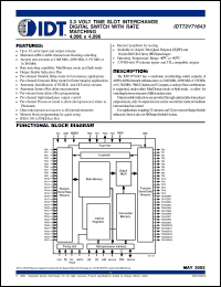 IDT72V71643DA Datasheet