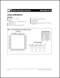 WPS512K32-15PJC Datasheet