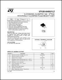 STGB10NB37LZ Datasheet