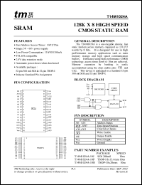 T14M1024-10P Datasheet