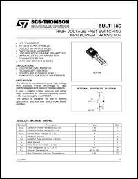 BULT118D Datasheet