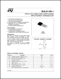 BULD118D-1 Datasheet
