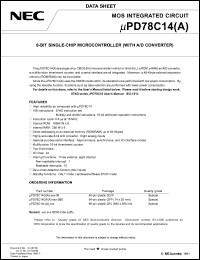 UPD78C14L-XXX Datasheet