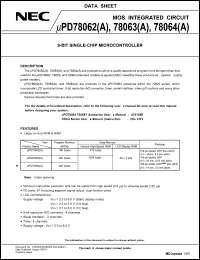 uPD78063GFA-xxx-3BA Datasheet
