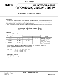 uPD78064YGF-xxx-3BA Datasheet
