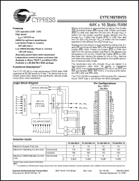 CY7C1021BV33L-10ZC Datasheet