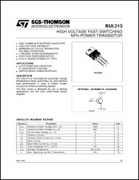 BUL213 Datasheet