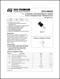 STU14NA50 Datasheet