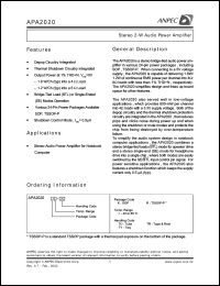 APA2020KI-TY Datasheet