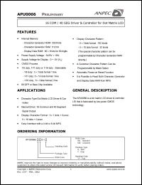 APU0066-001YE-TY Datasheet
