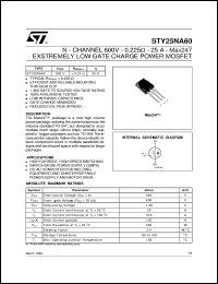 STY25NA60 Datasheet