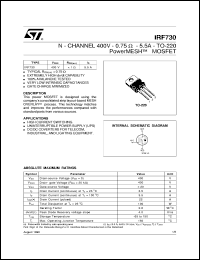IRF730 Datasheet