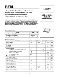TX5000 Datasheet