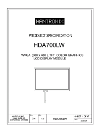 HDA700LW Datasheet