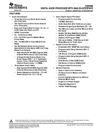 TAS3208PZPR
 Datasheet