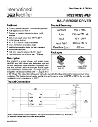 IRS2103SPBF
 Datasheet