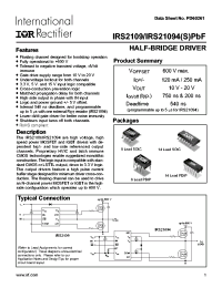 IRS2109SPbF
 Datasheet