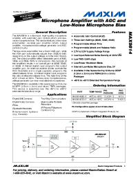MAX9814EBC+T
 Datasheet