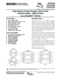 OPA350EA/250 Datasheet