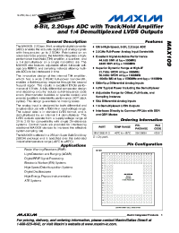 MAX109 Datasheet