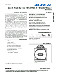MAX4886ETO+ Datasheet