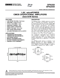 OPA333AIDBVRG4
 Datasheet