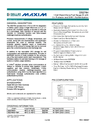 DS2784G+T&R
 Datasheet