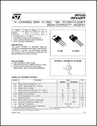 IRF640 Datasheet