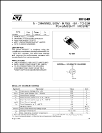 IRF840LCL Datasheet