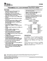 CDCE906PWRG4 Datasheet
