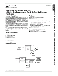 LMK01010
 Datasheet