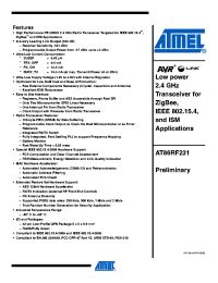 AT86RF231-ZU Datasheet